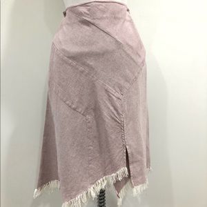 BCBGMAXAZRIA Pink Asymmetric Frayed Hem Size 0 EUC